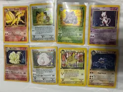 8 Pokemon Card Lot Collection Vintage Pokemon Trading Card Game Damaged - Image 1