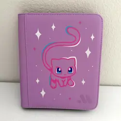 Mew Hand Painted Pokemon TCG Card Top Loader Binder 128 Capacity New - Image 1