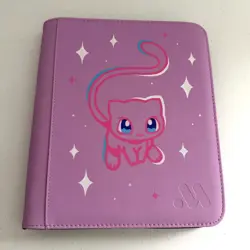 Mew Hand Painted Pokemon TCG Card Top Loader Binder 128 Capacity New - Image 2