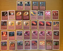 Magic The Gathering Lot of 36 Red cards - Revised 4th & 5th Edition VG+ MtG WOTC - Image 1