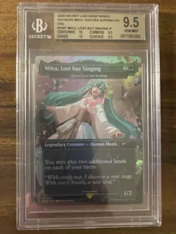MTG✨MIKU, LOST BUT SINGING (Azusa, Lost but Seeking) 🌈 FOIL✨SLD BGS 9.5 POP 1 ! - Image 1