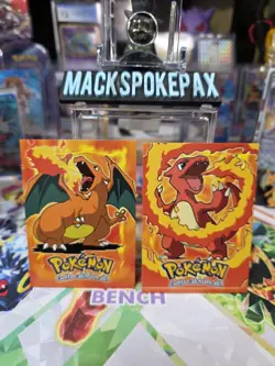 Pokemon Topps E6 Charizard And E5 Charmeleon Non Holo (Blue Label) Pair NM-LP - Image 1