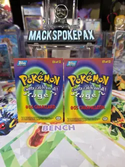 Pokemon Topps E6 Charizard And E5 Charmeleon Non Holo (Blue Label) Pair NM-LP - Image 2