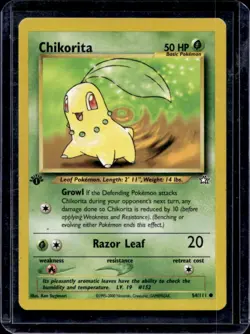 2000 Pokemon Neo Genesis 1st Edition Chikorita #54/111 - Image 1