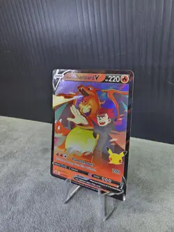 Pokemon TCG Lance's Charizard V SWSH133 Celebrations Black Star Promo LP - Image 2