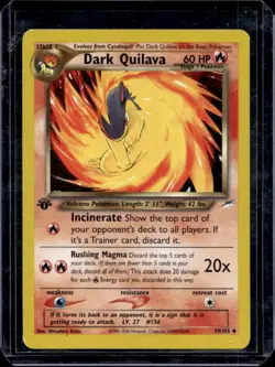 2002 Pokemon Neo Destiny 1st Edition Dark Quilava #39/105 - Image 1