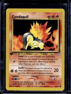 2000 Pokemon Neo Genesis 1st Edition Cyndaquil #56/111 - Image 1