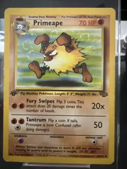 Pokemon TCG Primeape Jungle 43/64 1st Edition 70 HP Uncommon NM/LP - Image 1