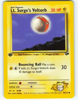 Lt. Surge's Voltorb - 1st Edition - 86/132 Gym Challenge - Pokemon TCG - 2000 - Image 1