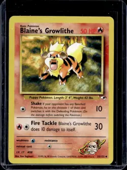 2000 Pokemon Gym Heroes Blaine's Growlithe #35/132 - Image 1