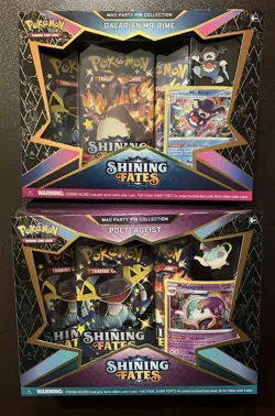 SEALED Lot of (11) Pokemon TCG Shining Fates Mad Party Pin Collection Box - Image 3