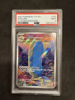 2025 POKEMON JTG EN-JOURNEY TOGETHER ILLUSTRATION RARE #162 WAILORD PSA 9 - Image 1