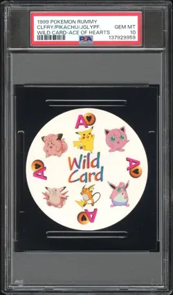 1999 POKEMON RUMMY PIKACHU CLEFAIRY JIGGLYPUFF EVOLUTION ACE HEARTS PSA 10 - Image 1