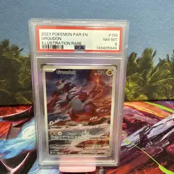 2023 Pokemon Paradox Rift Groudon IR 199/182 PSA 8 NM-MT! - Image 1