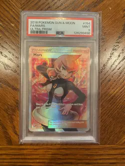 Pokemon 2018 Sun & Moon Ultra Prism #154 Full Art/Mars PSA 9 - Image 1