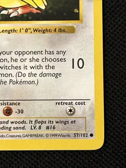 Pokemon Pidgey 057/102 (1st Edition) Base Set (Shadowless) Regular *Near Mint* - Image 5