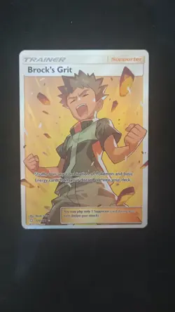 Pokemon TCG: Brock's Grit Full Art Ultra Rare 172/181 Sun & Moon Team Up - Image 1