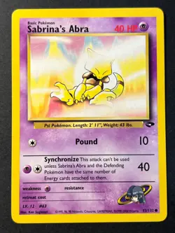 Sabrina's Abra 93/132 Gym Challenge Common - Pokemon Card Near Mint - Image 1