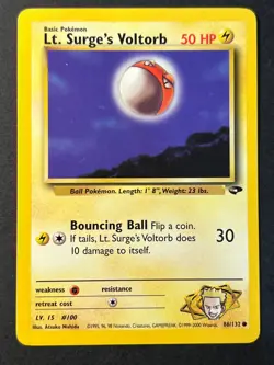 Lt. Surge's Voltorb 86/132 Gym Challenge Common - Pokemon Card Near Mint - Image 1