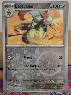 ESCAVALIER 102/159 UNCOMMON JOURNEY TOGETHER POKEMON REVERSE HOLO NM - Image 1