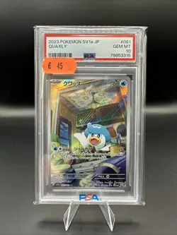 Quaxly Art Rare Gem Mint PSA 10 2023 Pokemon SV1a Japanese #081 - Image 1
