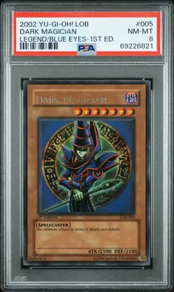 2002 YU-GI-OH! LEGEND OF BLUE EYES WHITE DRAGON 1ST EDITION DARK MAGICIAN PSA 8 - Image 1