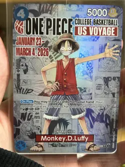 One Piece Monkey D. Luffy College Basketball US Voyage Card - Image 3