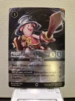 Lorcana Piglet Sturdy Swordsman 221/204 Enchanted Ursula's Return Set 4 - Image 1
