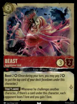 2025 Disney Lorcana Whispers in the Well Beast Aggressive Lord Foil 113/204 - Image 1
