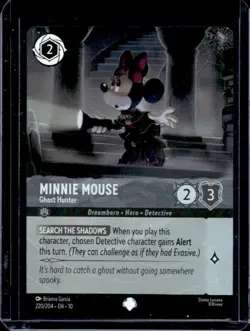 2025 Disney Lorcana Whispers in Well Minnie Mouse Ghost Hunter Epic Foil 220/204 - Image 1