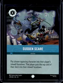 2025 Disney Lorcana Whispers in the Well Sudden Scare Foil 219/204 - Image 1