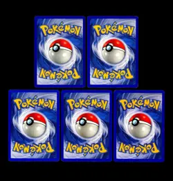 1999 Pokemon COMPLETE Base Set SHADOWLESS Edition TRAINER Common Cards 91-95 Lot - Image 2