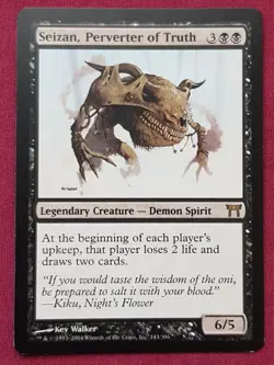 Magic The Gathering CHAMPIONS OF KAMIGAWA SEIZAN PERVERTER OF TRUTH card MTG - Image 1