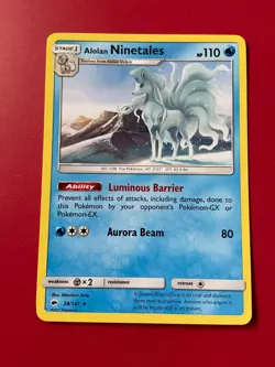 Alolan Ninetales SM Burning Shadows 28/147 - Rare - Regular Pokemon Card - Image 1