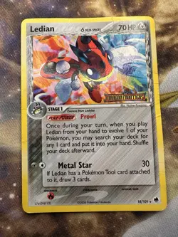 Ledian 18/101 Delta Species EX Dragon Frontiers Reverse Holo Pokemon Card HP - Image 1