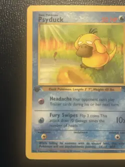 1999 1st Edition Psyduck Nearly Perfect Fossil Edition Pokemon Card 53/62 - Image 2