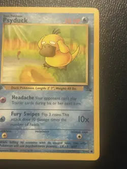 1999 1st Edition Psyduck Nearly Perfect Fossil Edition Pokemon Card 53/62 - Image 3