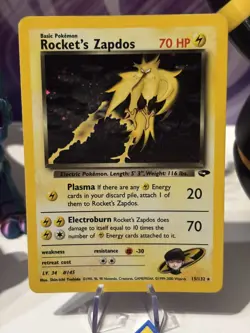 Pokemon TCG Rocket's Zapdos Holo Rare Card 15/132 Gym Challenge Great Condition - Image 2