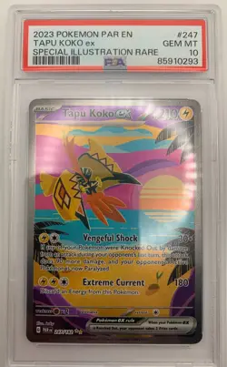 Tapu Koko ex 247/182 PSA 10 Gem Mint SIR - Paradox Rift Pokemon Card - Image 1