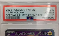 Tapu Koko ex 247/182 PSA 10 Gem Mint SIR - Paradox Rift Pokemon Card - Image 3