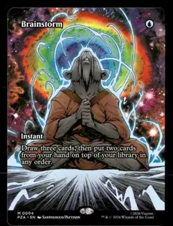 MTG PZA Brainstorm (Borderless) Normal NM - Image 1