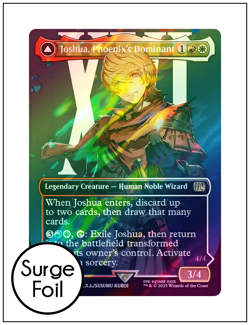 1x Joshua, Phoenix's Dominant, Borderless Art Surge Foil, Final Fantasy, MTG NM - Image 1
