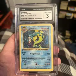 Pokemon Gyarados 1st Edition Base Set Holo 6/102 CGC 3 PSA - Image 1