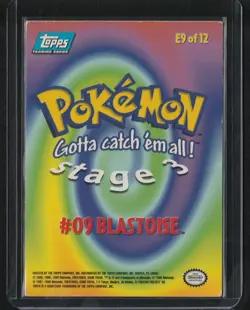 Blastoise Foil Blue Logo E9 - 1999 Pokemon Topps Movie Evolution - Image 2
