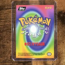 1999 Topps Pokemon the Movie Ivysaur #E2 of 12 Holo Foil blue logo 1st print - Image 2