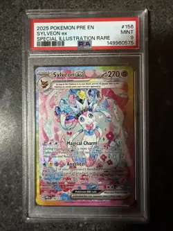 2025 POKEMON PRISMATIC EVOLUTIONS SPECIAL ILLUSTRATION RARE SYLVEON EX PSA 9 - Image 1