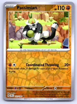 Pokemon Uncommon Passimian SV08: Surging Sparks SSP Reverse Holo 111/191 NM - Image 1