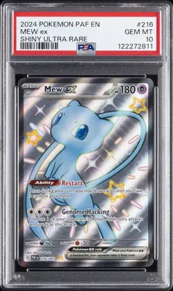 2024 POKEMON PAF EN-PALDEAN FATES SHINY ULTRA RARE #216 MEW EX PSA 10 - Image 1