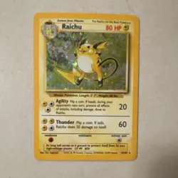 Pokemon Raichu 14/102 Base Set Holo Rare Stage 1 1999 Wizards Copyright 80 HP - Image 2
