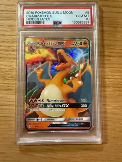 2019 POKEMON SUN & MOON HIDDEN FATES #9 CHARIZARD GX PSA 10 - Image 1